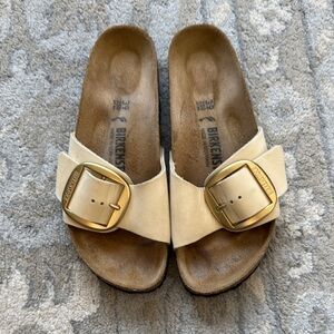 Birkenstock Ecru Madrid Big Buckle sandals